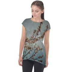 Dreamy Nature Motif Cap Sleeve High Low Top by dflcprintsclothing