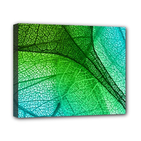 3d Leaves Texture Sheet Blue Green Canvas 10  X 8  (stretched) by Cemarart