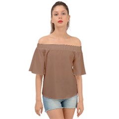 Mocha Mousse Hex Code #a47864 Off Shoulder Short Sleeve Top by dressshop