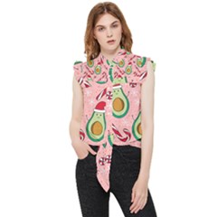 Avo Merry Christmas, Candies, Candy Cane Frill Detail Shirt by kyorashop23