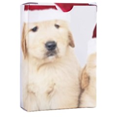 Christmas Puppies, Santa, Craciun, Christmas, Funny, Hat, Puppy, Red Playing Cards Single Design (rectangle) With Custom Box by kyorashop23