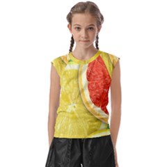 Fruit, Lemon Kids  Raglan Cap Sleeve T-shirt by kyorashop23