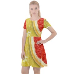 Fruit, Lemon Cap Sleeve Velour Dress  by kyorashop23