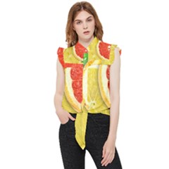 Fruit, Lemon Frill Detail Shirt by kyorashop23