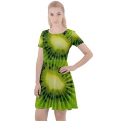 Kiwi Fruits, Close-up, Exotic Fruit Cap Sleeve Velour Dress  by kyorashop23