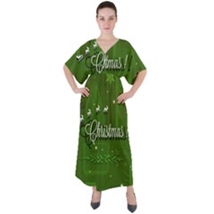 Merry Christmas , Holidays, Celebrations V-neck Boho Style Maxi Dress by kyorashop23