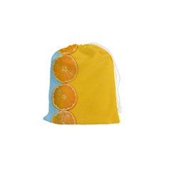 Orange, Slices, Fruit, Citrus Drawstring Pouch (small) by kyorashop23