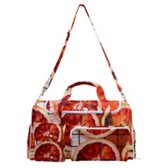 Peorange, Fruit, Citrus Sports Gym Duffle Bag With Shoe Compartment by kyorashop23