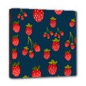 Strawberry Texture, Blue Background With Strawberries Mini Canvas 8  x 8  (Stretched) View1