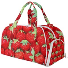 Strawberry Texture, Macro, Ripe Strawberry Burner Gym Duffel Bag by kyorashop23