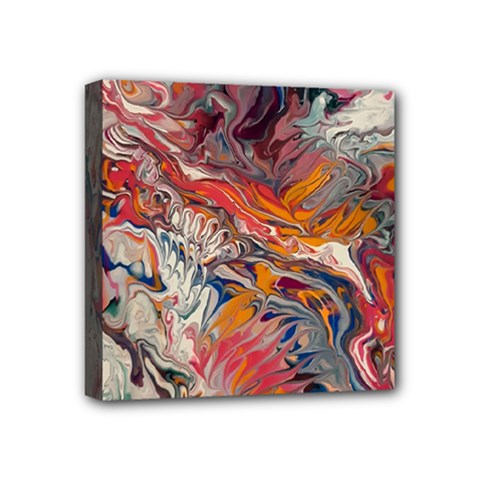 Abstract Flames Mini Canvas 4  X 4  (stretched) by kaleidomarblingart