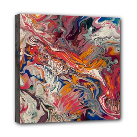 Abstract Flames Mini Canvas 8  X 8  (stretched) by kaleidomarblingart