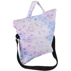 Digital Art Artwork Abstract Pink Purple Fold Over Handle Tote Bag by Dutashop