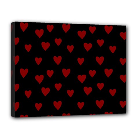 Small Cute Hearts  Canvas 14  X 11  (stretched) by ConteMonfrey