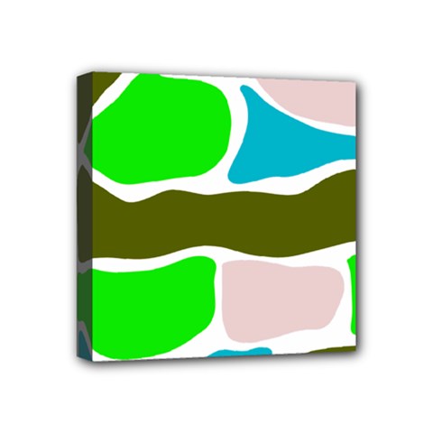 Geometric Bricks    Mini Canvas 4  X 4  (stretched) by ConteMonfrey