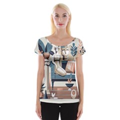 Sculpture Statue Angel Artwork Cap Sleeve Top by Salmanaz77