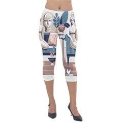 Sculpture Statue Angel Artwork Lightweight Velour Capri Leggings  by Salmanaz77