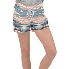 Artwork Painting Sculpture Nature Women s Velour Lounge Shorts by Salmanaz77