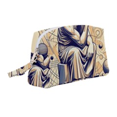 Thinker Sculpture Design Geometric Wristlet Pouch Bag (medium) by Salmanaz77