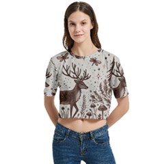 Artwork Graffiti Painting Creative Women s Round Neck Short Sleeve Crop Top by Salmanaz77