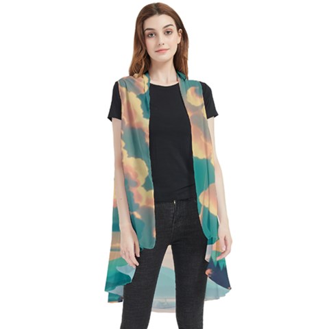 Mountains Countryside Agriculture Sleeveless Chiffon Waistcoat Shirt by Salmanaz77