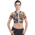 Village Houses Buildings Facade Short Sleeve Cropped Jacket View1