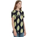 Brown Minimalist Leaves Women s Zip Front V-Neck Short Sleeve Casual Top Pocket Shirt View3