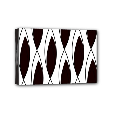 Black Minimalist Leaves Mini Canvas 6  X 4  (stretched) by ConteMonfrey