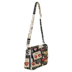 Christmas Reindeer Shoulder Bag With Back Zipper by Posterlux