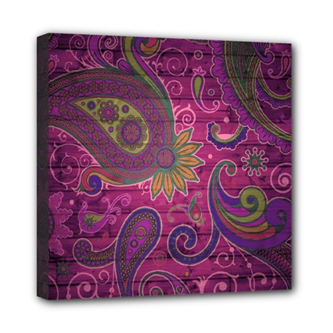 Abstract Purple Pattern Mini Canvas 8  X 8  (stretched) by Bedest