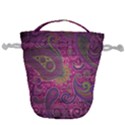 Abstract Purple Pattern Drawstring Bucket Bag View1