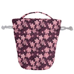 Cherry Blossoms Japanese Drawstring Bucket Bag by HermanTelo