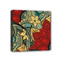 Pattern Shape Colorful Flower Leaves Mini Canvas 4  x 4  (Stretched) View1
