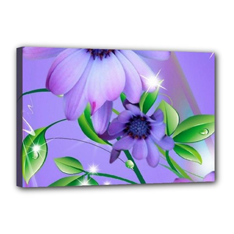 Purple Flower Nature Canvas 18  X 12  (stretched) by Posterlux