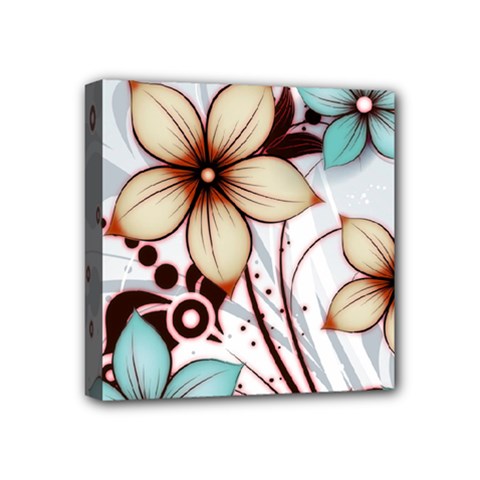 Flowers Flowers Pattern Mini Canvas 4  X 4  (stretched) by Posterlux