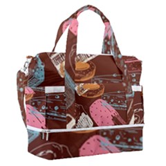 Sweet Food Seamless Pattern Sports Shoulder Bag With Shoes Compartment by Paksenen