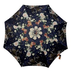 Japanese Wave Koi Illustration Pattern Hook Handle Umbrellas (small) by Ndabl3x
