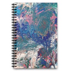 Blue Feathers And Flames 5 5  X 8 5  Notebook by kaleidomarblingart