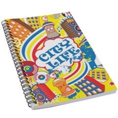 Colorful City Life Horizontal Seamless Pattern Urban City 5 5  X 8 5  Notebook by Bedest