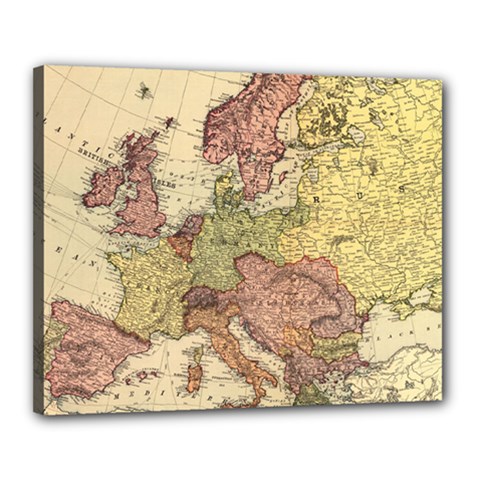 Retro Old Vintage Map Of Europe Canvas 20  X 16  (stretched) by Bedest