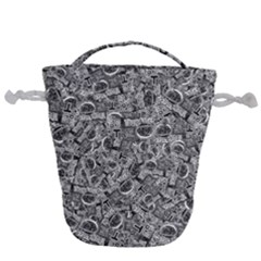 Be True Be Yourself Typographic Print Pattern Drawstring Bucket Bag by dflcprintsclothing