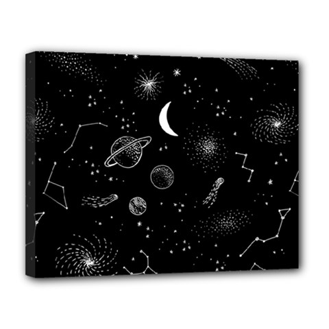 Cosmic Black Space Star Canvas 14  X 11  (stretched) by Ndabl3x