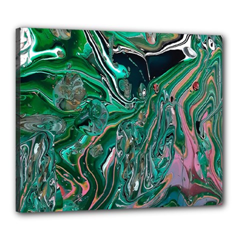 Malachite  Canvas 24  X 20  (stretched) by kaleidomarblingart