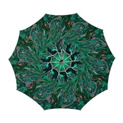 Malachite  Automatic Folding Umbrella With Case (large) by kaleidomarblingart