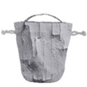 Wall With Cracked White Paint Texture Drawstring Bucket Bag View2