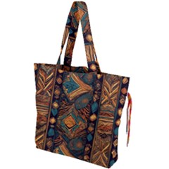 Tribal Chic Drawstring Tote Bag by pollyparadiseartshop