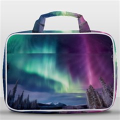 Northern Lights Aurora Night Nature Travel Toiletry Bag With Hanging Hook by Posterlux