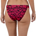 Valentines Day Hearts Pattern Love Red Band Bikini Bottoms View2