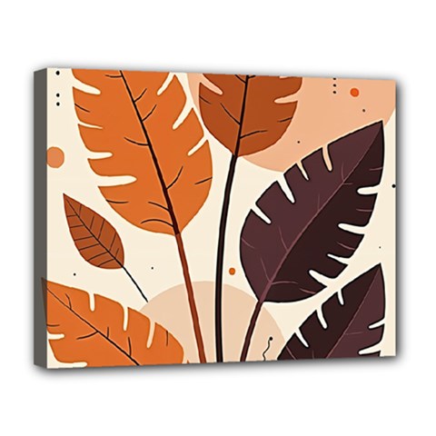 Leaves Boho Monster Nature Canvas 14  X 11  (stretched) by Salmanaz77
