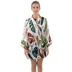 Leaves Autumn Long Sleeve Satin Kimono by Salmanaz77